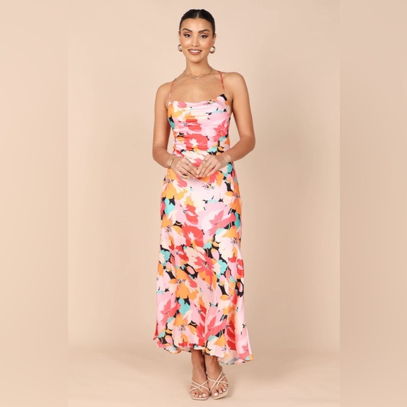 Petal & Pup: POSSE MIDI SLIP DRESS - PINK FLORAL - Picture 1 of 5